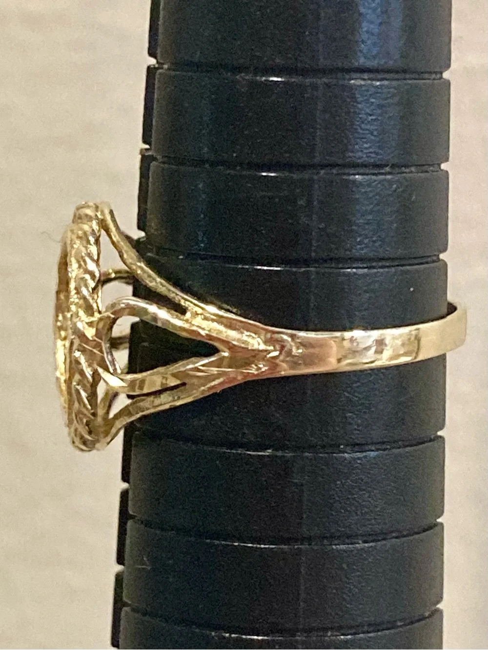 10K Gold Coin Signet Ring Virgo Horoscope Size 7.5 - Picture 10 of 15